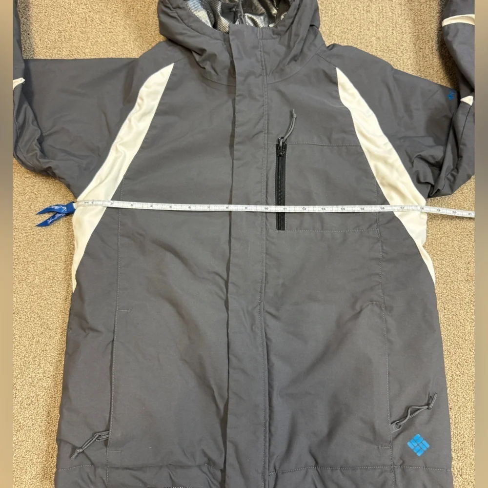 Columbia: Kids Omni Heat Gray / Ivory Insulated Hooded Winter Jacket, Size 10/12